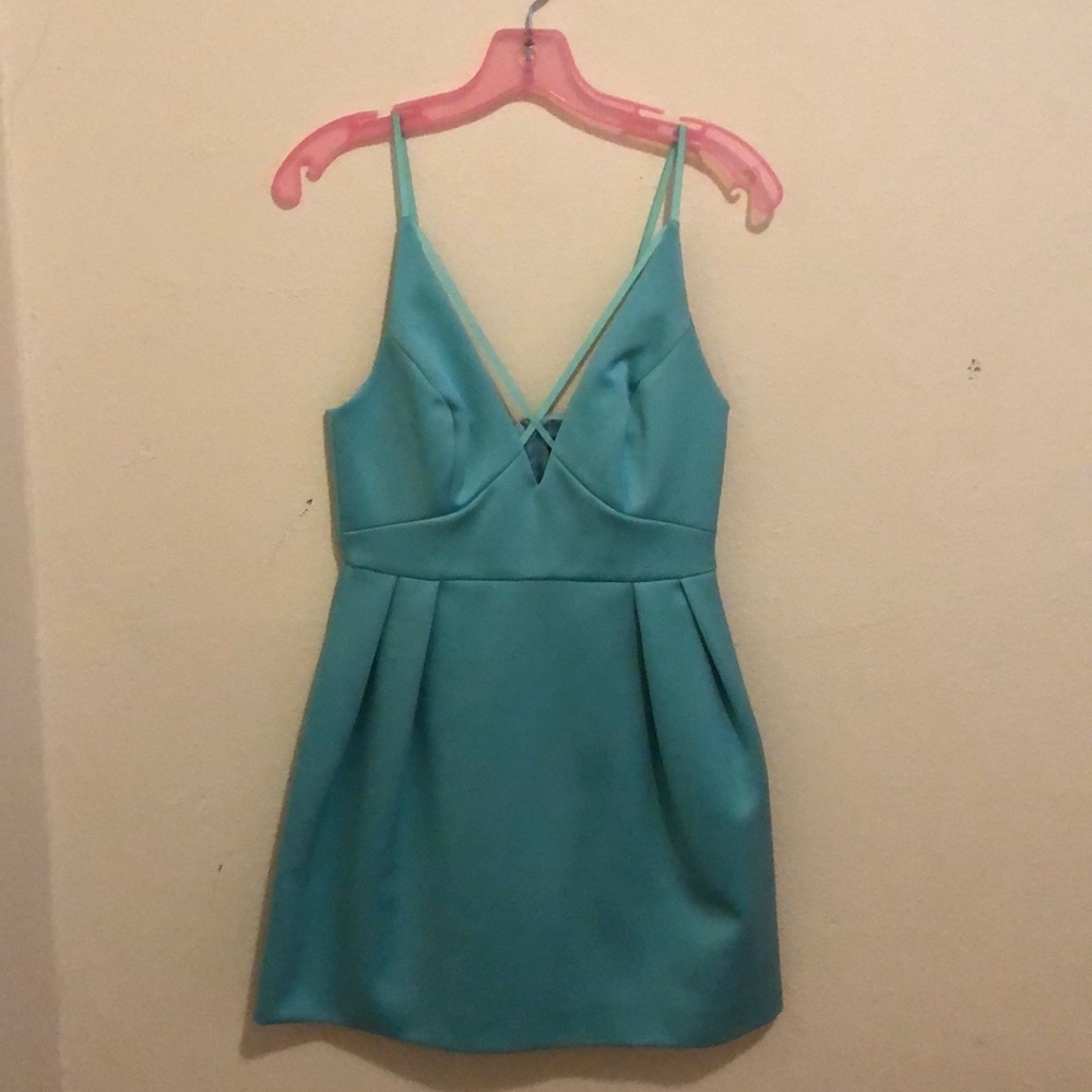 TOPSHOP Tiffany Blue Mini Dress Size 4